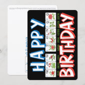 Mah-Jongg-Birthday-Flat-Card (Vorne/Hinten)