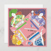 Mah Jongg Birthday Game Flat Card Einladung (Vorne/Hinten)