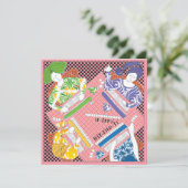 Mah Jongg Birthday Game Flat Card Einladung (Stehend Vorderseite)