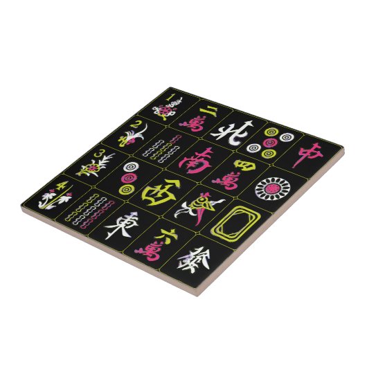 Mah Jongg Black/Fuchsia/Limon Tile Fliese (Seite)