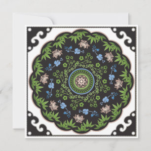 Mah Jongg-Blume/1-Punkte-Flachkarte