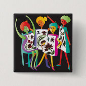 Mah Jongg Blume Dance Button (Vorderseite)