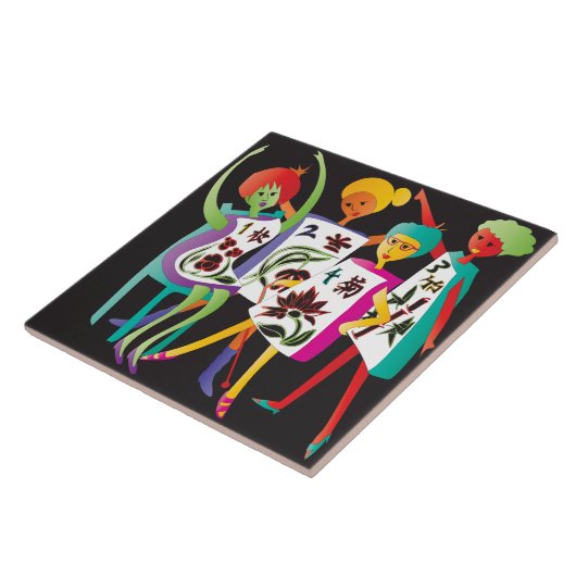 Mah Jongg Blume Dance Fliese (Seite)