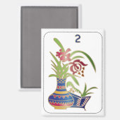 Mah Jongg Blume Magnet (Vorderseite/Rückseite)