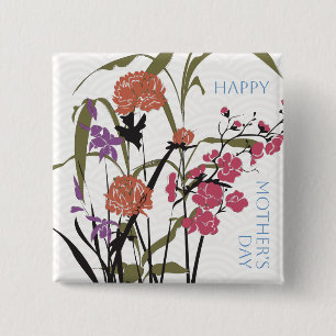 Mah Jongg Blume Mother's Button