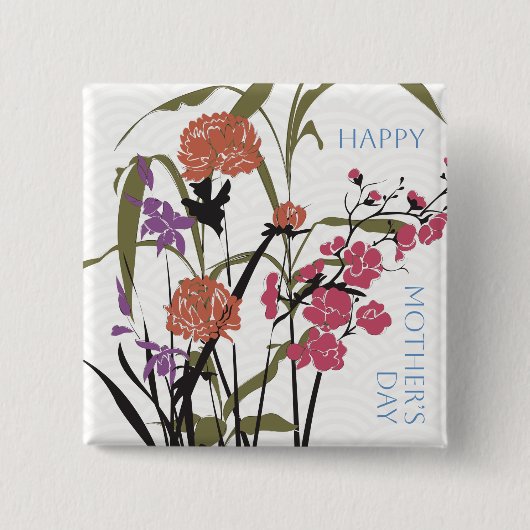 Mah Jongg Blume Mother's Button (Vorderseite)