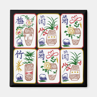 Mah Jongg Blume & One Circles Magnet