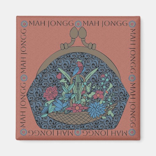 Mah Jongg Blume Purse Magnet (Vorne)