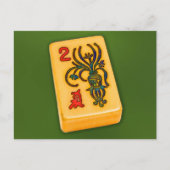 Mah Jongg Blume Tile Postkarte (Vorderseite)