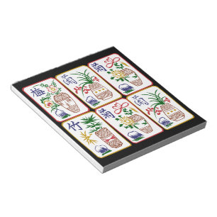 Mah Jongg Blume Tiles Notizblock