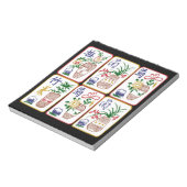 Mah Jongg Blume Tiles Notizblock (Rotiert)