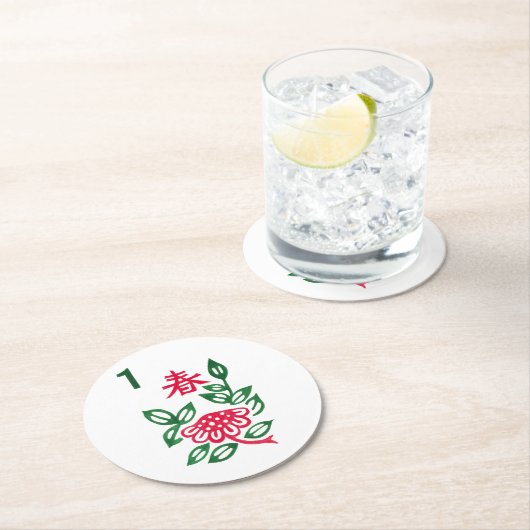 Mah Jongg Blume Untersetzer (Vor Ort)