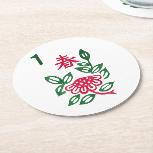 Mah Jongg Blume Untersetzer (Angewinkelt)