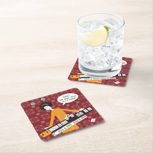 Mah Jongg C Hand Coasters Rechteckiger Pappuntersetzer (Vor Ort)