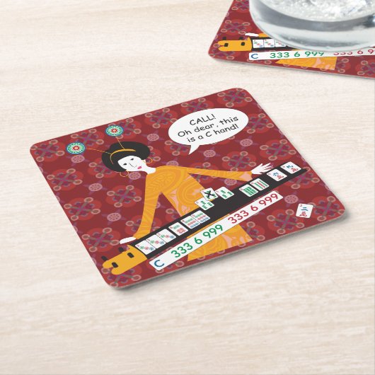 Mah Jongg C Hand Coasters Rechteckiger Pappuntersetzer (angewinkelt)