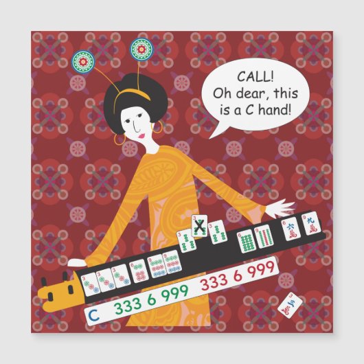 Mah Jongg C Hand Flat Magnet (Vorderseite)