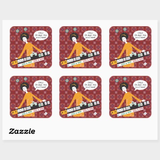 Mah Jongg C Hand Stickers (Blatt)