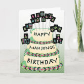 Mah Jongg Cake Birthday Card Karte (Vorderseite)