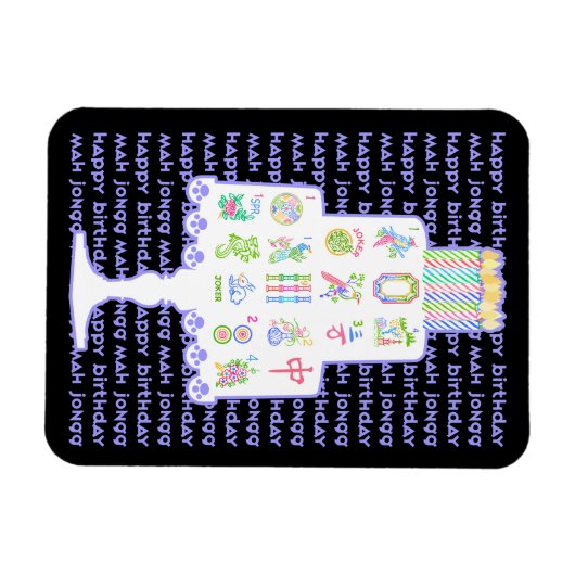 Mah Jongg Cake Birthday Magnet (Horizontal)