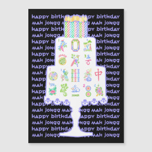 Mah Jongg Cake Birthday Magnetkarte