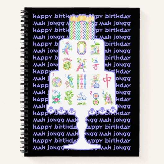 Mah Jongg Cake Birthday Notizblock (Vorderseite)