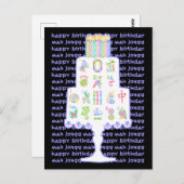 Mah Jongg Cake Birthday Postkarte (Vorne/Hinten)