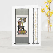 Mah Jongg Cat Anpassbare Grußkarte Karte (Gelbe Blume)