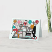 Mah Jongg Cat Birthday Karte (Vorderseite)