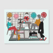 Mah Jongg Cat Birthday Magnetkarte (Vorderseite)