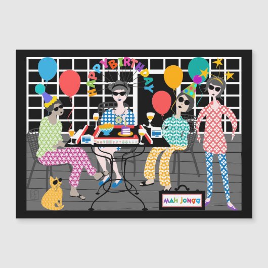 Mah Jongg Cat Magnet Card (Vorderseite)