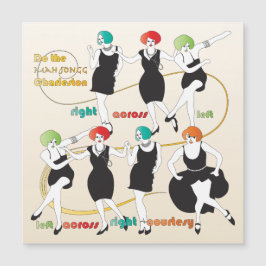 Mah Jongg Charleston Dancers Magnet Card