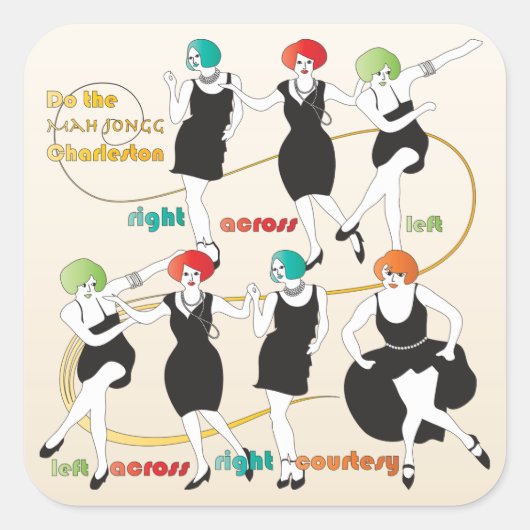 Mah Jongg Charleston Dancers Stickers (Vorderseite)