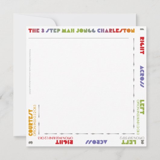 Mah Jongg Charleston Flat Card (Rückseite)