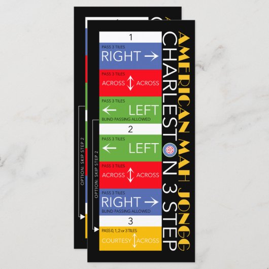 Mah Jongg Charleston Flat Card 1 Menükarte (Vorne/Hinten)