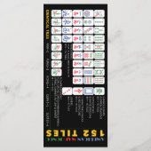 Mah Jongg Charleston Flat Card 2 Menükarte (Rückseite)