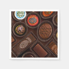 Mah Jongg Chocolate Napkins Serviette