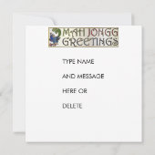 Mah Jongg Christmas One Bam Invasion/Card Einladung (Rückseite)