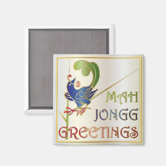 Mah Jongg Christmas One Bam Magnet (Vorderseite/Rückseite)