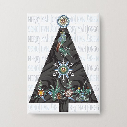 Mah Jongg Christmas Tree Button (Vorderseite)