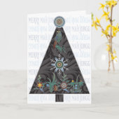 Mah Jongg Christmas Tree Card Karte (Gelbe Blume)