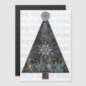 Mah Jongg Christmas Tree Flat Magnet (Vorne/Hinten)