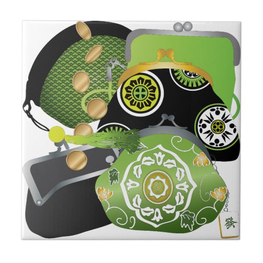 Mah Jongg Coin Purses Tile Fliese (Vorderseite)