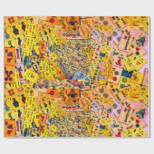 Mah Jongg Collage Wrapping Paper Geschenkpapier (Flach)