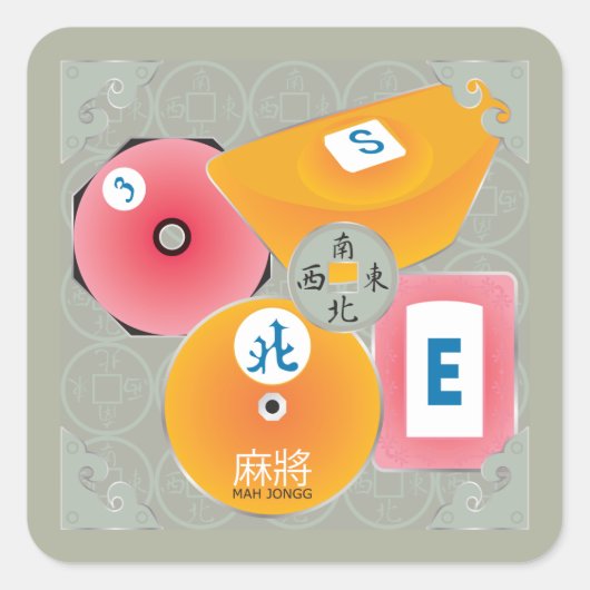 Mah Jongg Dealer Stickers (Vorderseite)