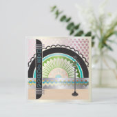 Mah Jongg Deko Ballroom Flat Card Einladung (Stehend Vorderseite)