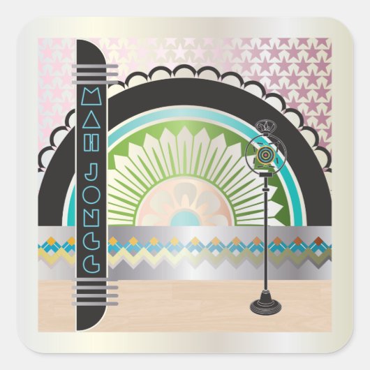 Mah Jongg Deko Ballroom Stickers (Vorderseite)