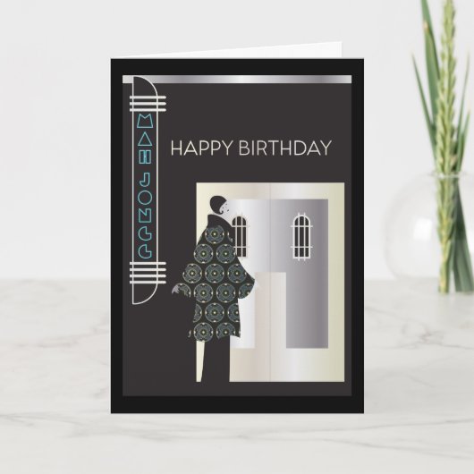 Mah Jongg Deko Miami Card Dankeskarte (Vorderseite)