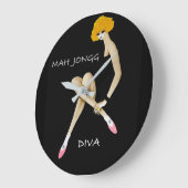 Mah Jongg Diva Wall Clock Große Wanduhr (Winkel)