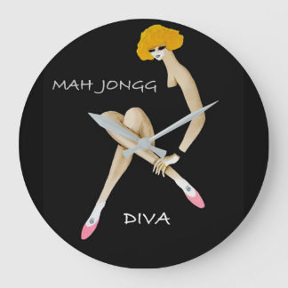 Mah Jongg Diva Wall Clock Große Wanduhr