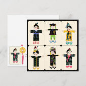 Mah Jongg Dolls Flat Card Einladung (Vorne/Hinten)